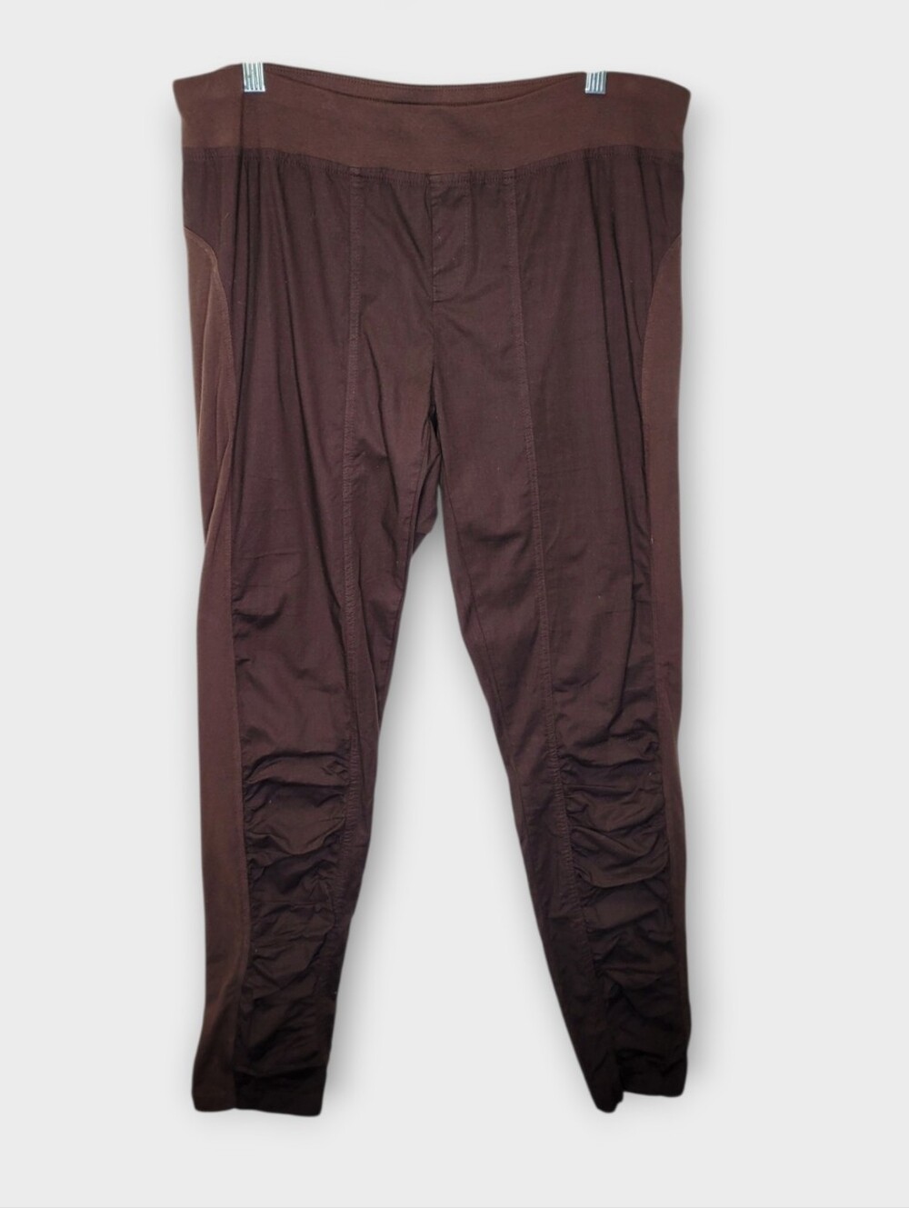 XCVI Wearables Jetsetter Ruched Full Length Pants XL Brown